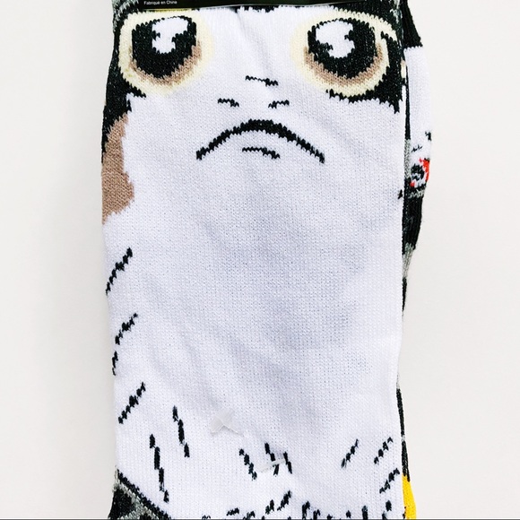 Disney Star Wars Porg Crew Socks 2 Pairs Movie Mens Womens Fun Novelty Gift - Picture 4 of 8